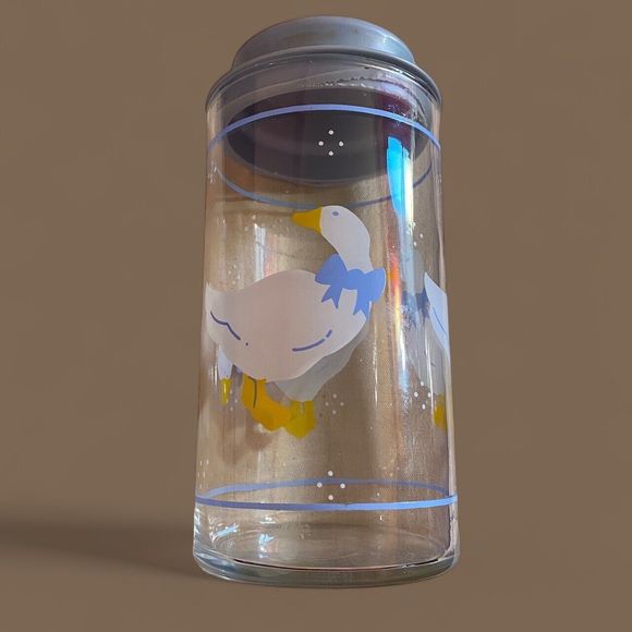 Vintage Country Goose  Glass Canister With Lid - Picture 3 of 7